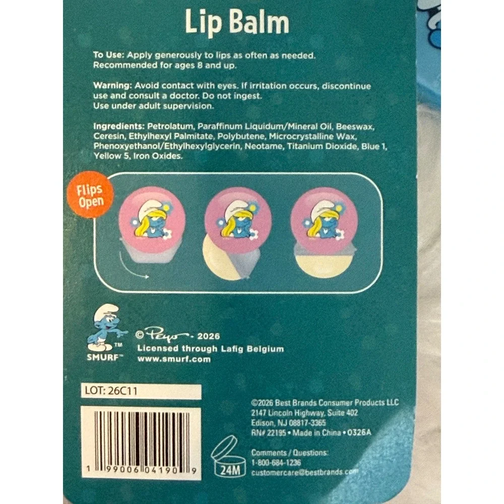 The Smurfs Spa Gift Set Headband Makeup Remover Pads Compact Mirror Lip Balm NEW